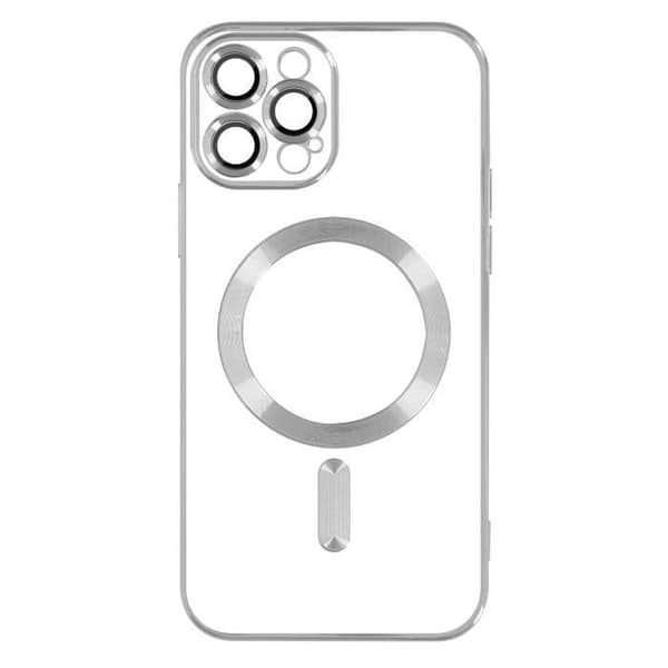 MagSafe-skal - Apple - iPhone 13 Pro Max - Silikon - Silver - Kromad kant Pengar