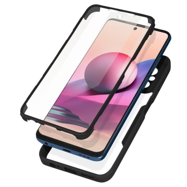 Fuld cover - Xiaomi - Note 10 og 10S - Plexiglas bagside - Polymer front - Sort Svart