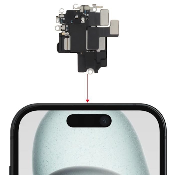 Ersättningshögtalare AVIZAR för Apple iPhone 15 - Svart - CE RoHS-certifierad Svart