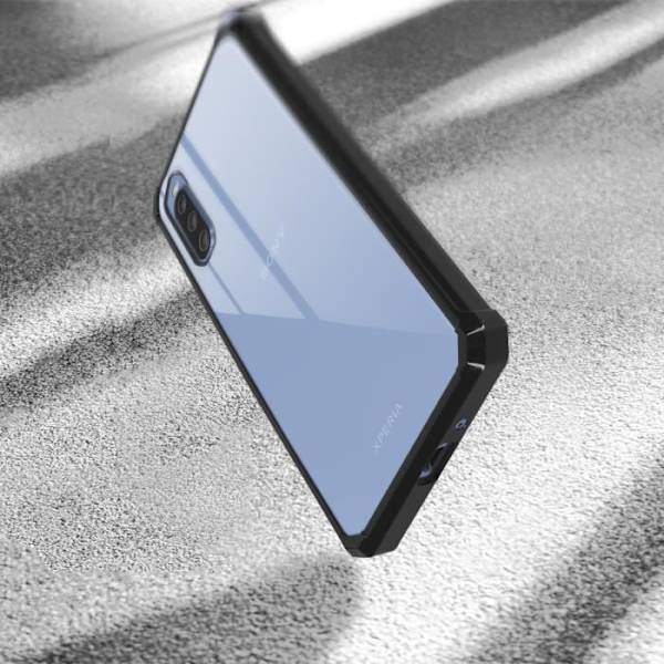 Beskyttelsesskal - Sony - Xperia 10 III - Hård - Forstærkede hjørner - Transparent sort Transparent, svart