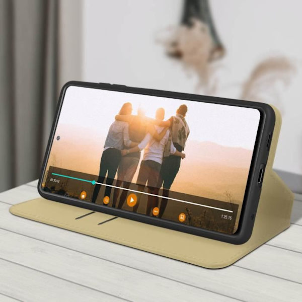 Hus - Xiaomi - Redmi Note 10 Pro - Øko-læder - Video Støtte - Gul Kortholder Gult guld