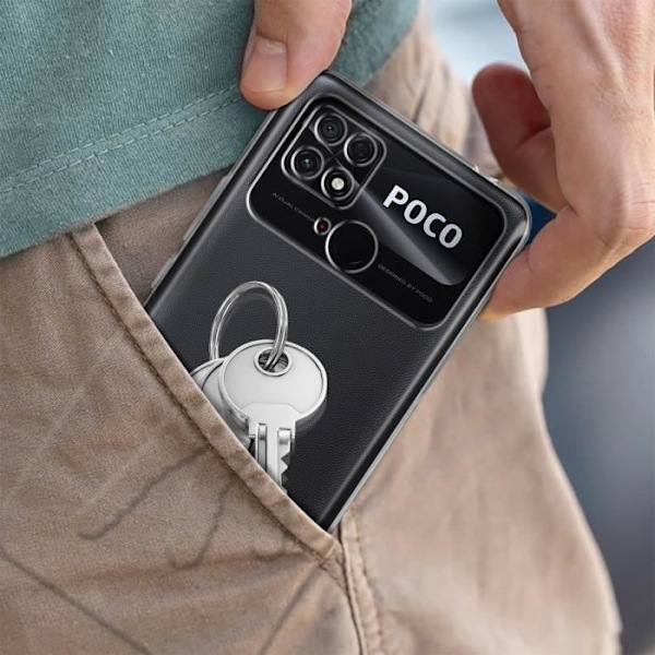 Pehmeä ja ohut suojakotelo Xiaomi Poco C40:lle - IMAK - Läpinäkyvä - Korotetut kameran reunat Transparent