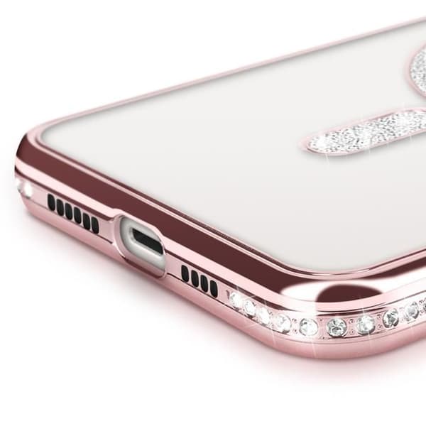 Coque - Diamant - iPhone 14 Plus - Rosa Strass - MagSafe - Elegant - Hård Rosa