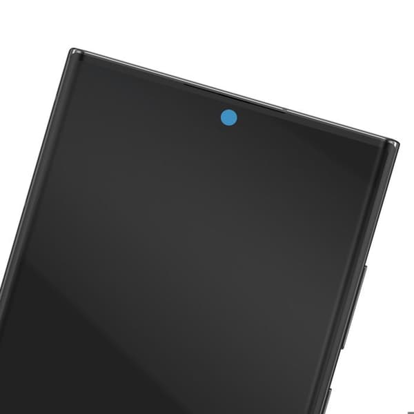 Fuldskærm til Galaxy S22 Ultra Soft OLED Panel med Integreret Ramme Sort Svart