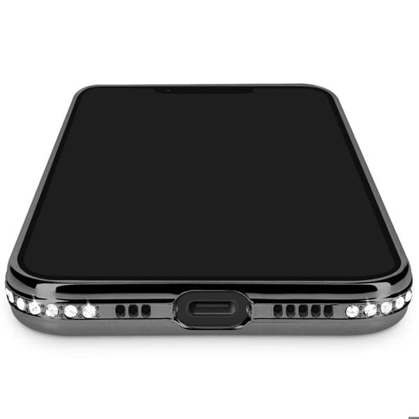 MagSafe-cover til iPhone 17e med sort strass-kant Svart