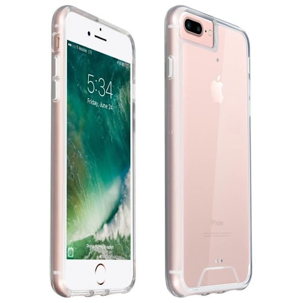 iPhone 6 Plus/6S Plus/7 Plus/8 Plus -kotelo Kaksimateriaalinen kristallikotelo - läpinäkyvä Transparent