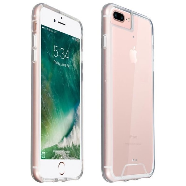 iPhone 6 Plus/6S Plus/7 Plus/8 Plus Kristallfodral i två material - Genomskinlig Transparent