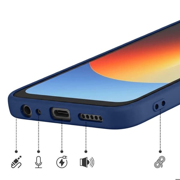Silicone Soft-Touch Cover til Redmi A7 Pro Fast Cover Serie Mørkeblå Blå