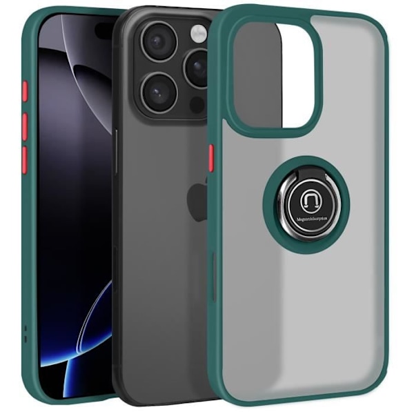 Coque för iPhone 16 Pro Max Metallring Video Stöd Grön Grön