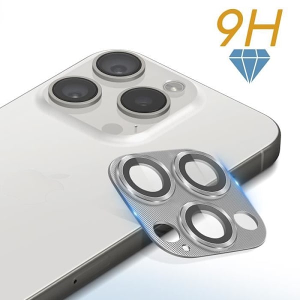 Kameraskydd - ENKAY - iPhone 15 Pro/Pro Max - 9H härdat glas - Aluminiumlegering - Ultratunn Grå