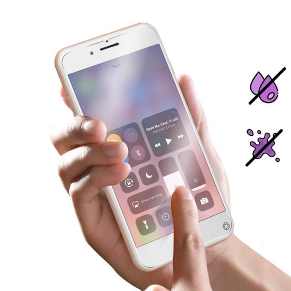 Hærdet glas til iPhone 6 Plus, 6s Plus, 7 Plus, 8 Plus Force Glass Transparent Vit