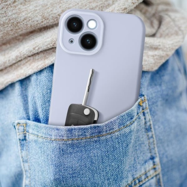 Skal till iPhone 15 Plus - AVIZAR - Sweet Violet Lavender - Soft Touch - Kameraskyddad Lavendel