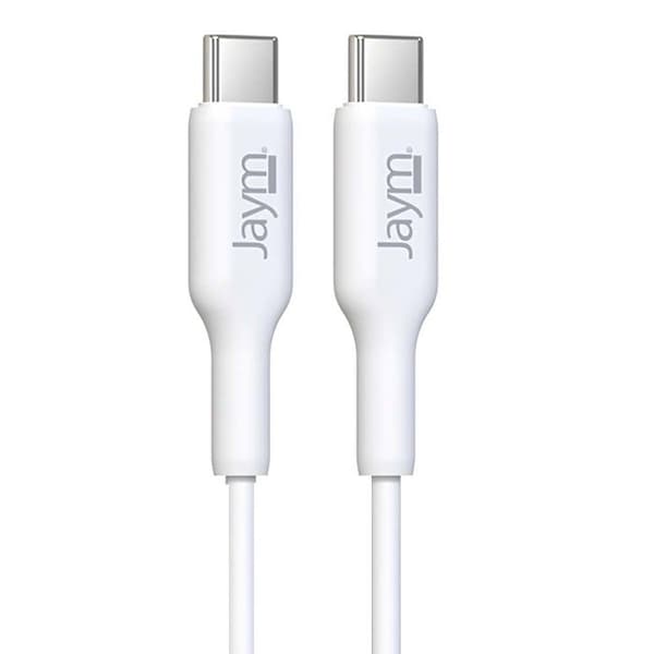 USB-C Kabel - JAYM - 2m - Hurtig opladning 5A - Dataoverførsel - Kompatibel med PD 3.0 Vit