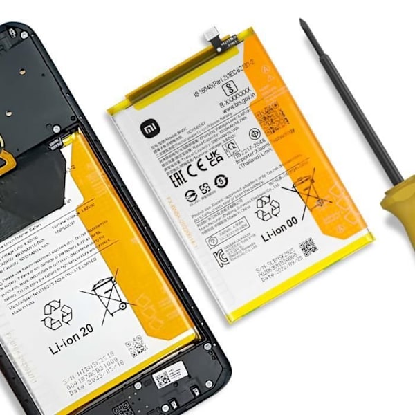 Interna batteri för Xiaomi Redmi 12C 5000mAh modell BN5K Vit Vit