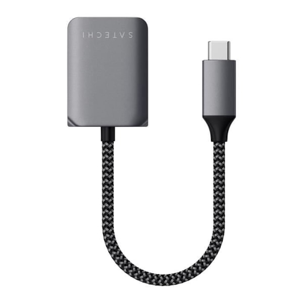 USB-C-USB-C ja 3,5 mm:n liitinsovittimen lataus ja Audio Satechi Silver