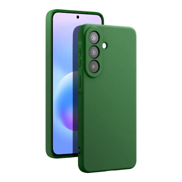 Silicone Soft-Touch-fodral för Galaxy A57 med mikrofiberfoder i mörkgrön Grön