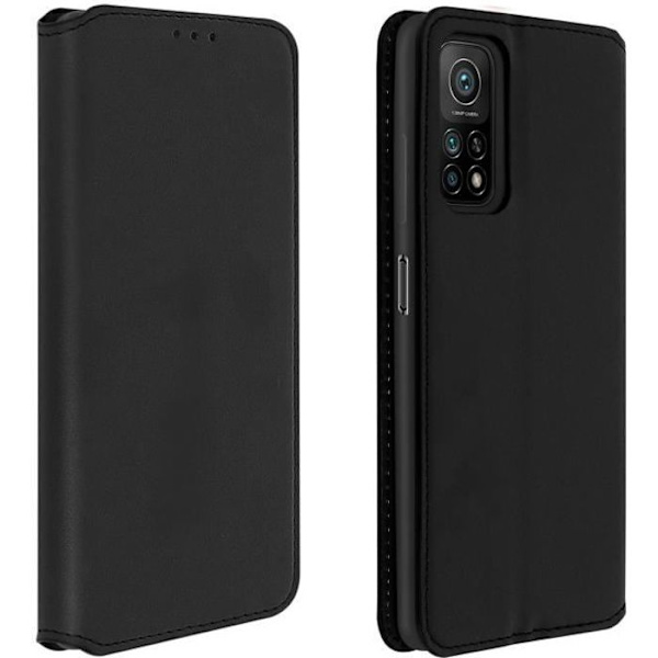 Cover - AVIZAR - Xiaomi Mi 10T / Mi 10T Pro - Økolæder - Standfunktion - Sort Svart