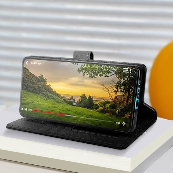 Etui til Motorola Edge 40 Neo Flip Wallet Video Support Sort Svart