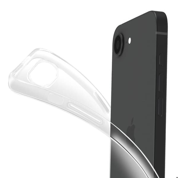 Siliconfodral - iPhone - 16e - Skärmskydd - Härdat Glas 9H - Transparent Vit
