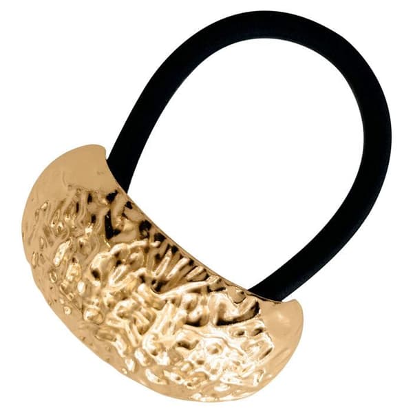 Hårsnodd - AVIZAR - Halvmåne - Guld - Chic - Mjuk Tyg Gul