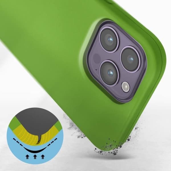 Coque iPhone 14 Pro - Semi-rigid - Grön - Soft-touch - Effektivt skydd Grön