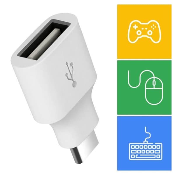 Google Original USB OTG hun til USB-C han-adapter, hvid