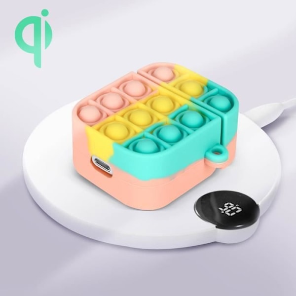 Airpods Fodral - AVIZAR - Bubble Pop - Silikon - Flerfärgad - 2 delar Flerfärgad