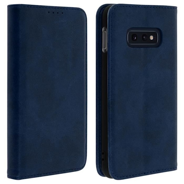 Husfolio plånbok - AVIZAR - Samsung Galaxy S10e - Silikongel - Fullständigt skydd - Videostöd Midnattsblå