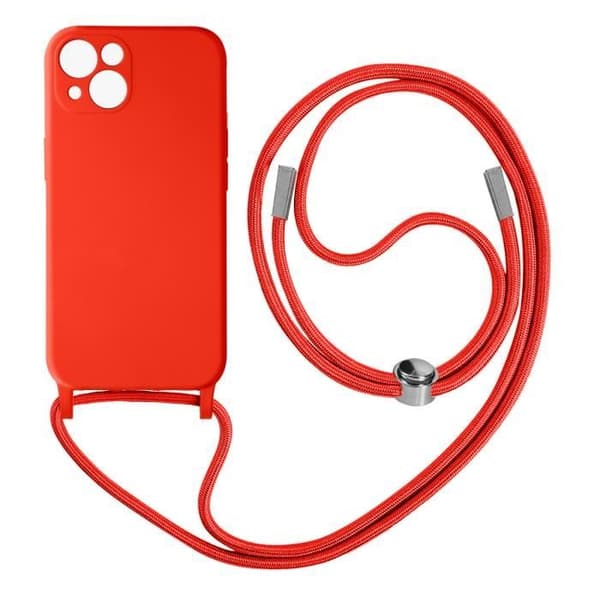 Coque - iPhone - 13 Mini - Semi-rigid - Justerbar rem 80cm - Rød Röd
