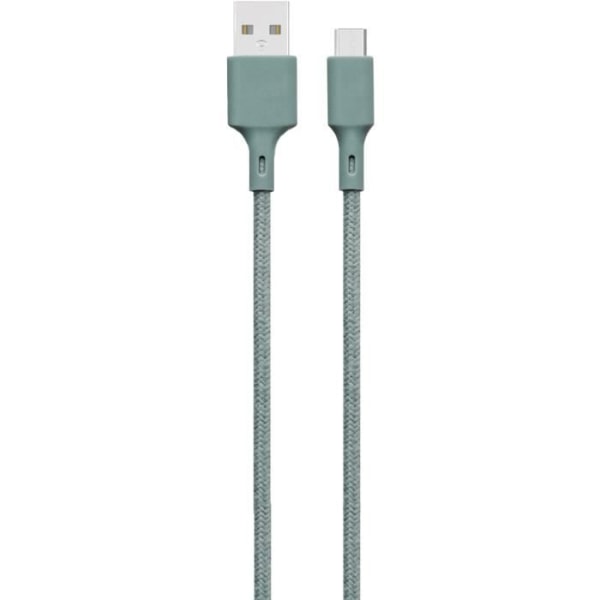 Genanvendeligt bomuld USB A/micro USB kabel 2 m 2.1A Natgrøn Just Green