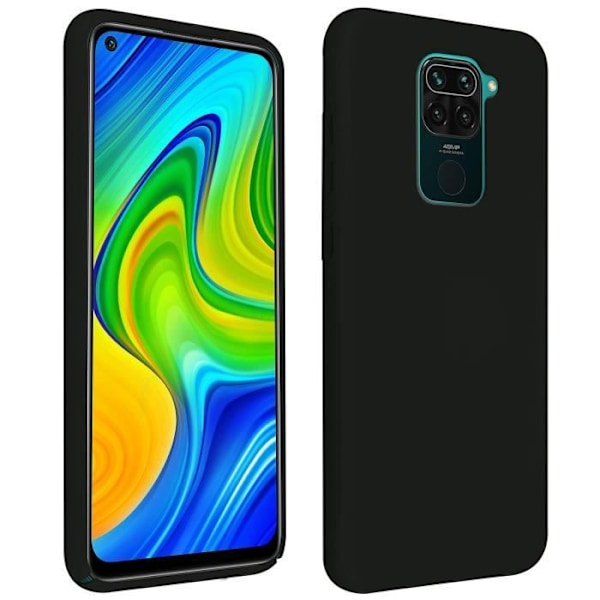 Skyddsskal - AVIZAR - Xiaomi Redmi Note 9 - Semihårt silikon - Soft Touch - Svart Svart