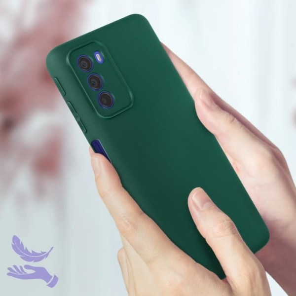 Motorola Moto G51 5G Fodral Halvstyv Soft-touch Tunt vattengrönt