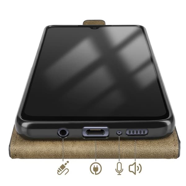 Vertikal Magnetisk Klapetui til Galaxy A30s / A50 med Kortlomme Sort