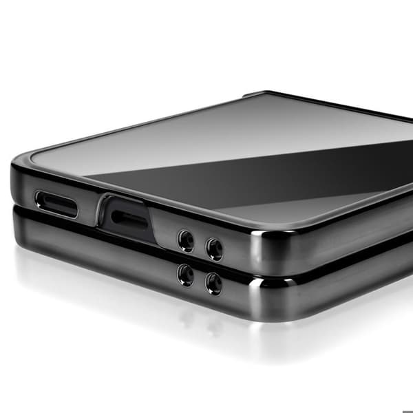Galaxy Z Flip 7 Chromed Case with Black Hinge Protection Svart