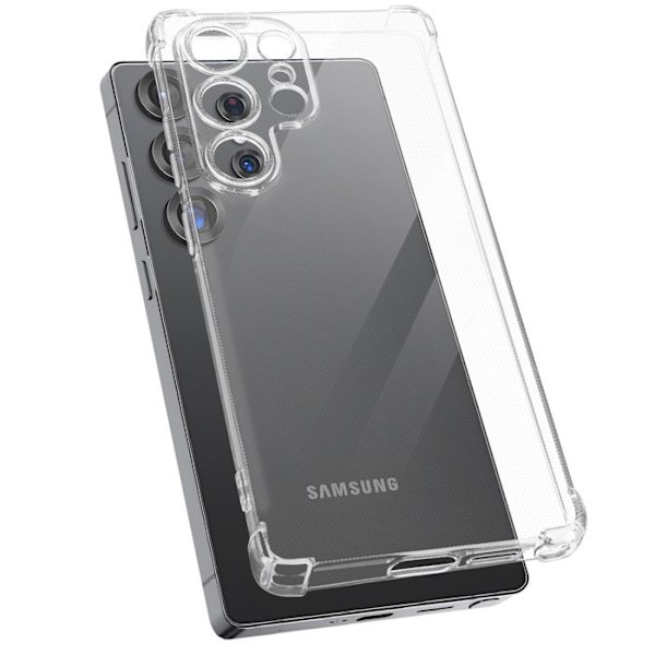 Skydd för Samsung Galaxy S25 Ultra Förstärkta hörn Stötsäker Flexibel Transparent Transparent