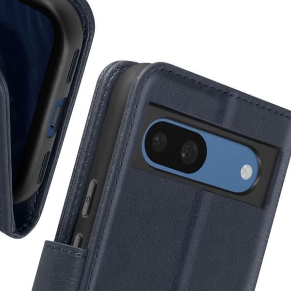 Google Pixel 8a - AVIZAR - Chesterfield - Lompakko ja Videotuki - Sininen Blå