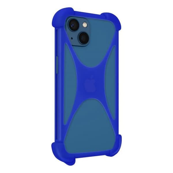 Smartphone Cover - AVIZAR - Universel - Strækbart Silikone - Mørkeblå - Stødabsorberende op til 6.7 tommer Mörkblå