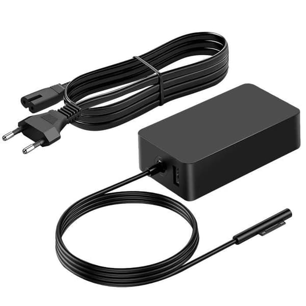 60W netoplader til Microsoft Surface Pro 9 Surface Pro 8 og Surface Pro 7 Svart