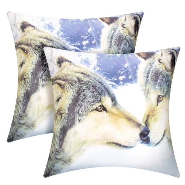 2 kpl Tyynynpäällisiä 40x40 cm Susikuosi Flerfärgad