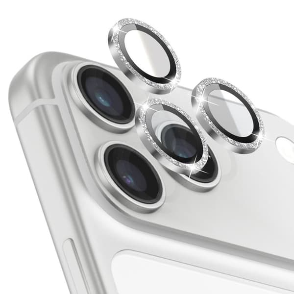 Beskyttelseskamera til iPhone 17 Pro med glitrende hærdet glas, Zanaé Sølv Grå