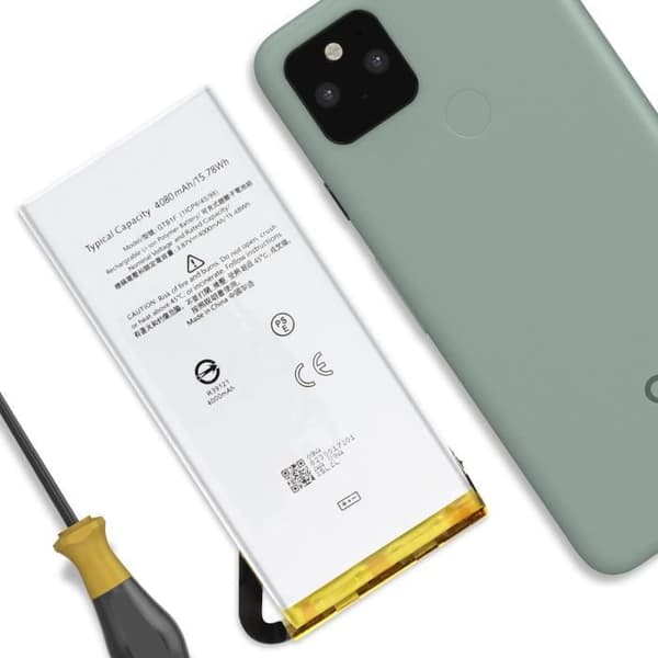 Interna batteri för Google Pixel 5 4080mAh modell GTB1F Svart Svart
