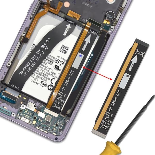 Emolevyn liitäntäkaapeli Galaxy S21 FE Service Pack Samsung Musta Svart