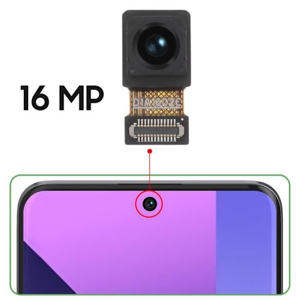 Reservdel främre kamera för Xiaomi Redmi Note 13 Pro Plus 16MP Selfie Sensor Relife Black