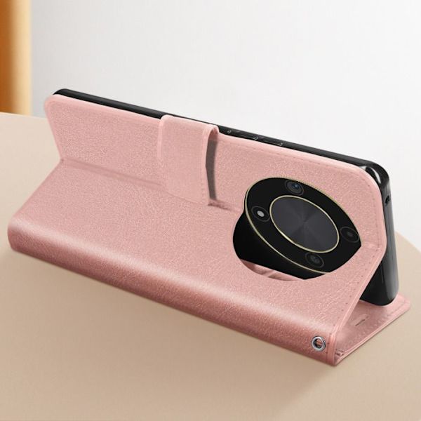 Honor Magic 6 Lite plånboksfodral - Mayaxess - Champagnerosa - Stativ och handledsremsfunktion Rosa