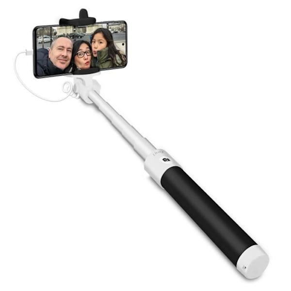 Selfiepinne LINQ - USB-C-kontakt - Avtryckarknapp - Utdragbar upp till 66 cm - Svart
