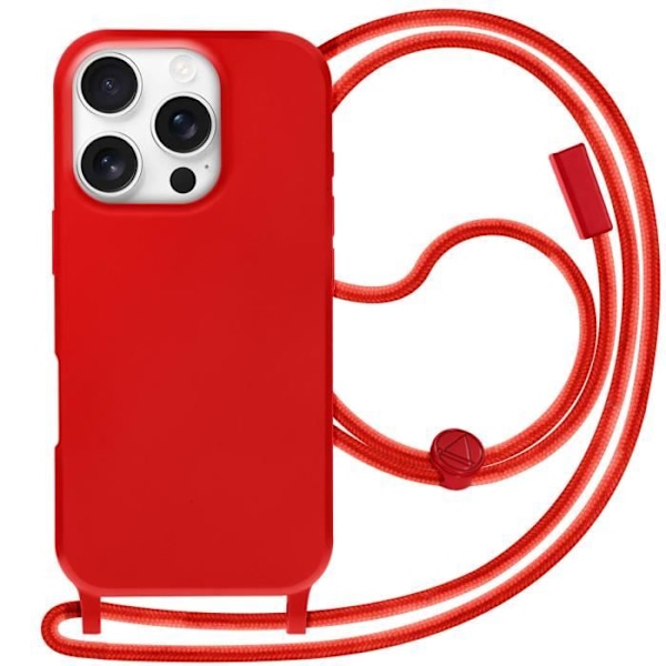 Coque Cordon Semi Rigide Soft touch för iPhone 16 Pro Röd Röd