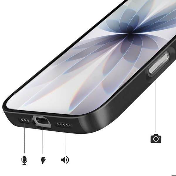 MagSafe-cover til iPhone 17, hård med glasbeskyttelse til kamera, sort Svart