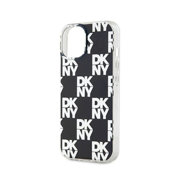 DKNY IML Rutigt Monomönster - Fodral för iPhone 15/14/13 (svart)