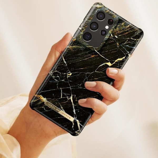 Taske til Samsung S21 Ultra Marbled Luxury fine Port Laurent Marble iDeal of Sweden Sort / Guld