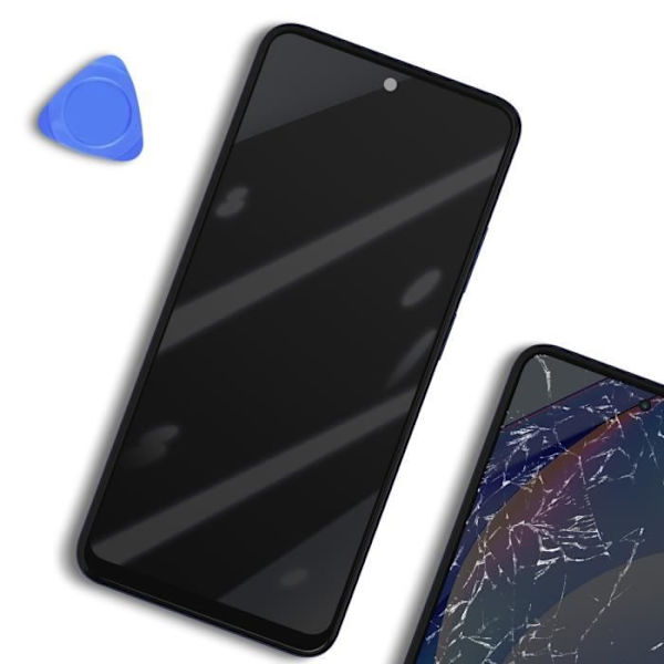 LCD-skärm + pekglas + Xiaomi Blue chassi för Xiaomi Mi 10T Lite 5G Blå